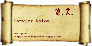 Morvicz Kolos névjegykártya